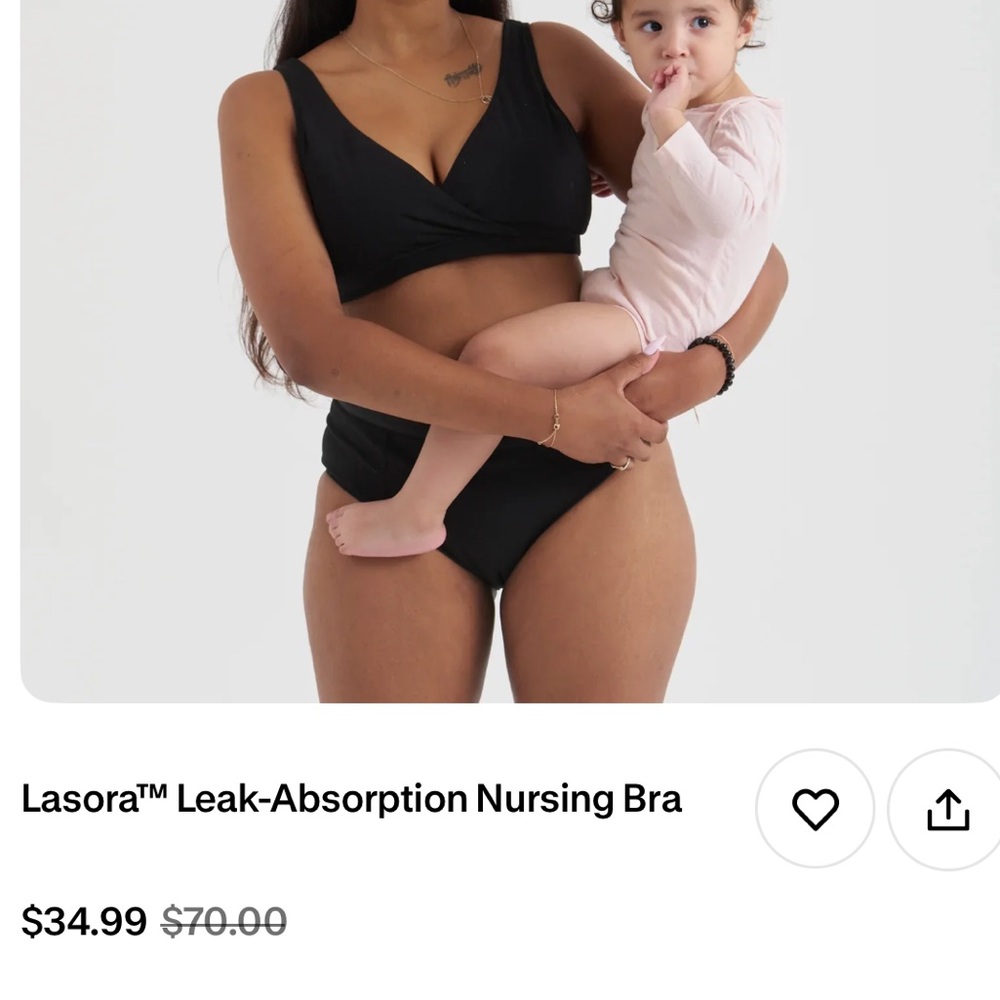 Lasora leak absorption nursing bra size medium new BEIGE